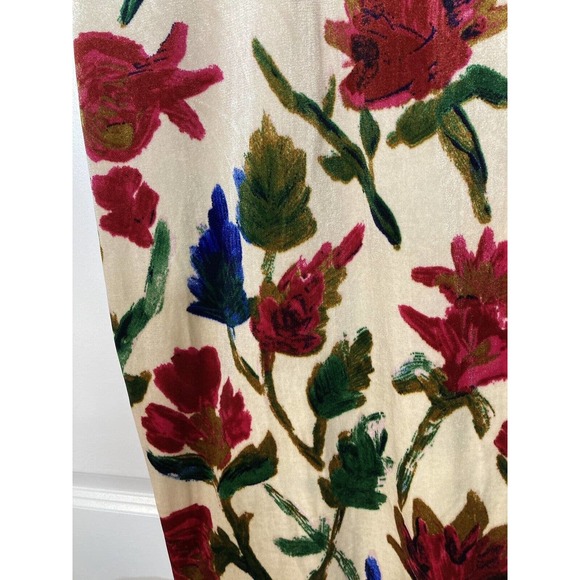 ZARA Velvet Velour Floral Midi Dress V-Neck | Size M - Picture 10 of 14